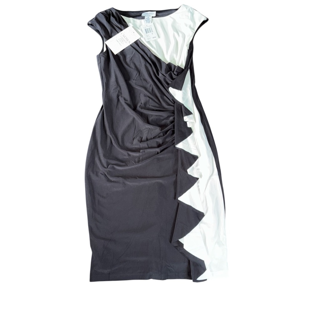 🔥3/$30🔥 Carmen Marc Valvo Black & White Dress Size XS nwt